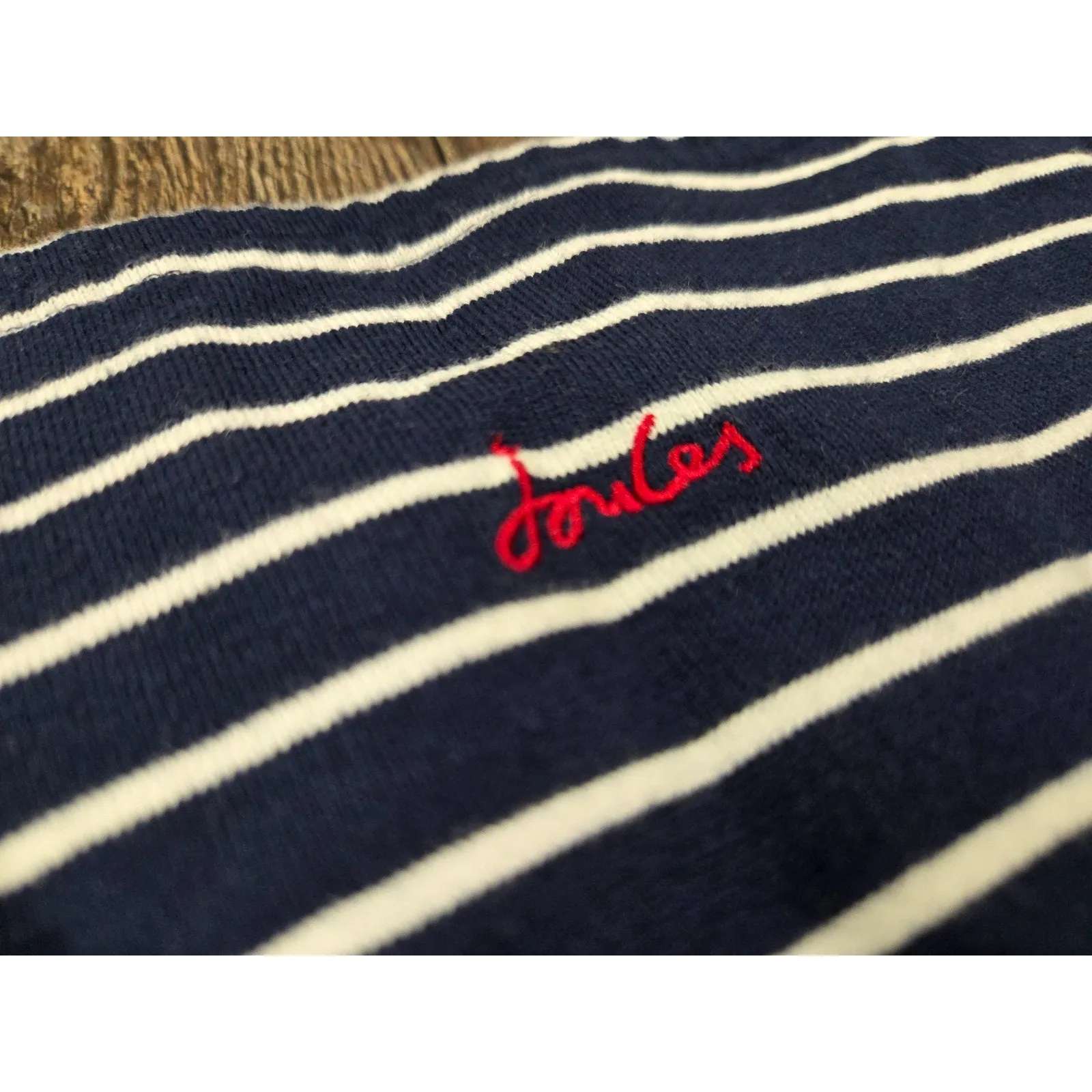 Joules Harbor Luxe Reindeer Navy Blue Long Sleeve Christmas Shirt US 8 Medium - Image 6