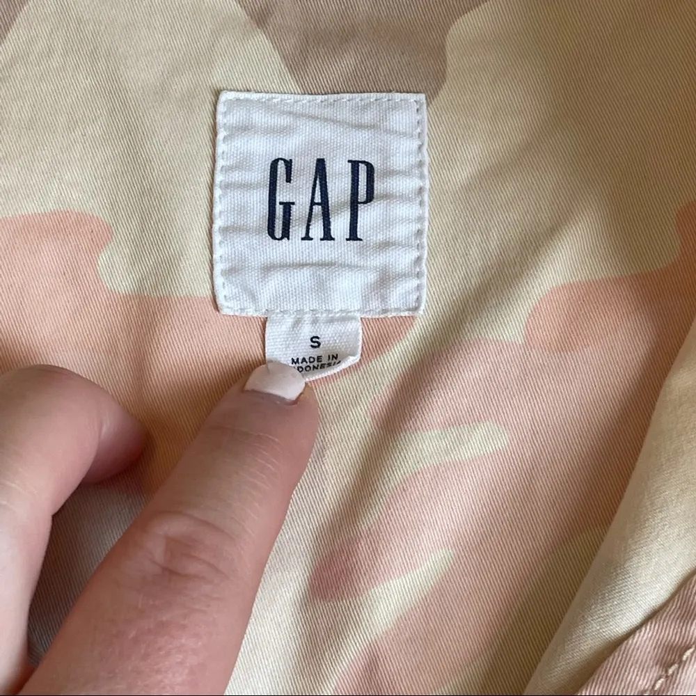 Gap Light Pink Camo Print Utility Jacket Size Small - Image 6