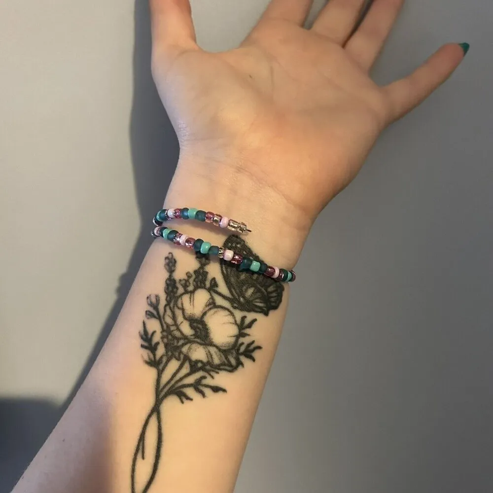 Light Purple Multi Color Round BOHO Handmade Bracelet Beach Ocean - Image 5