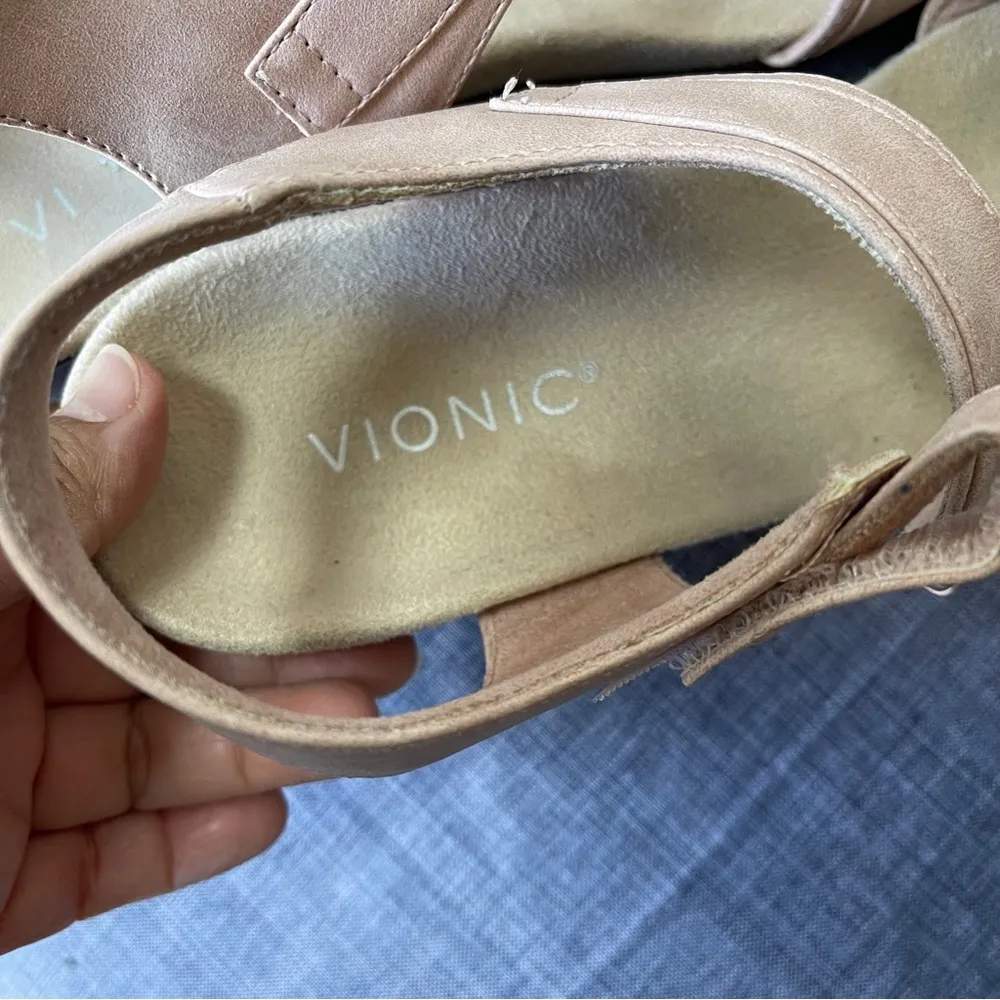 Vionic Adelaide Pink suede Wedge Sandals SZ:9 - Image 7