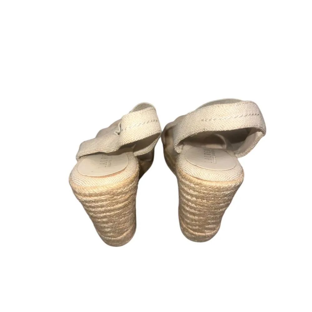 ✨Lauren Ralph Lauren Women s Erica Wedge Tan Sz 8.5 Sandals✨ - Image 4