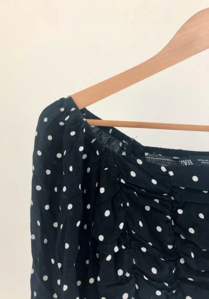 ZARA Black Polka Dot Top  - Image 5