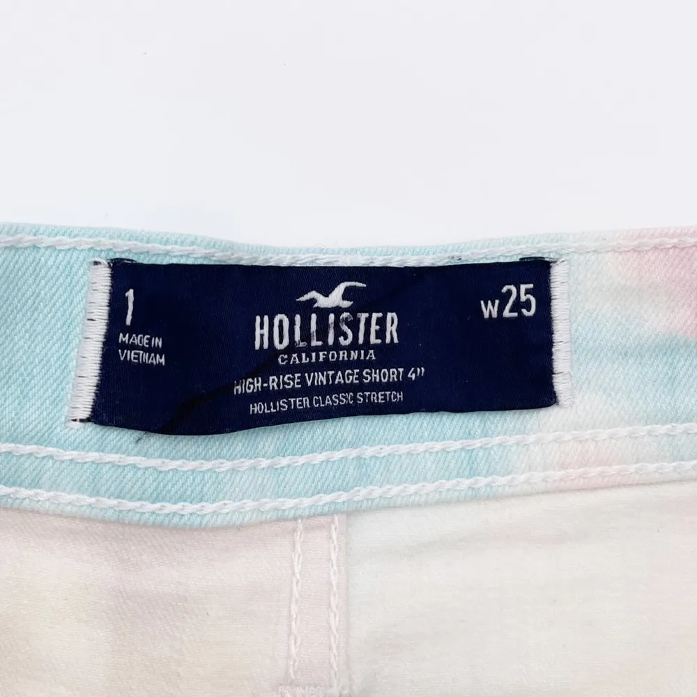 NEW Hollister High-Rise Vintage Short 4 Inch Pastel Tie Dye Denim Size W25 1 - Image 3