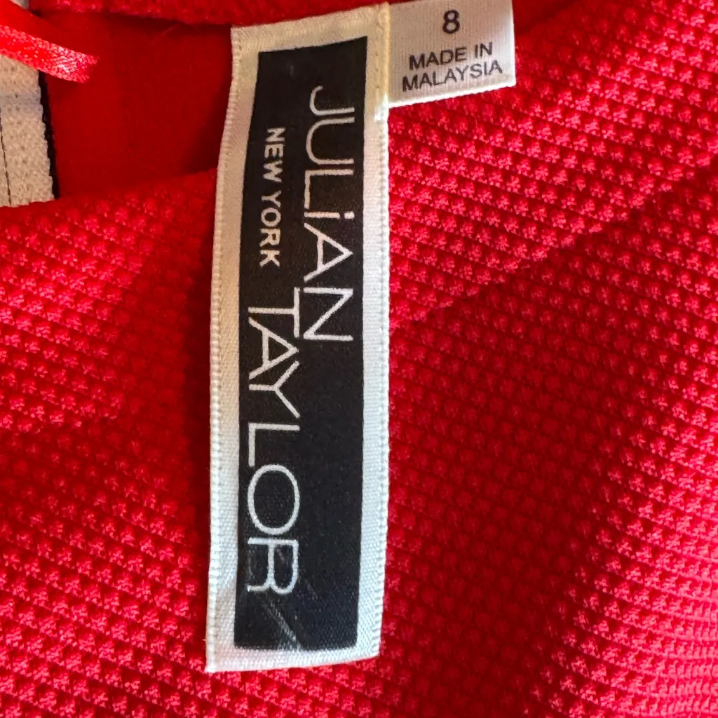 Julian Taylor Red Fitted Short Sleeve Blouse - Image 6