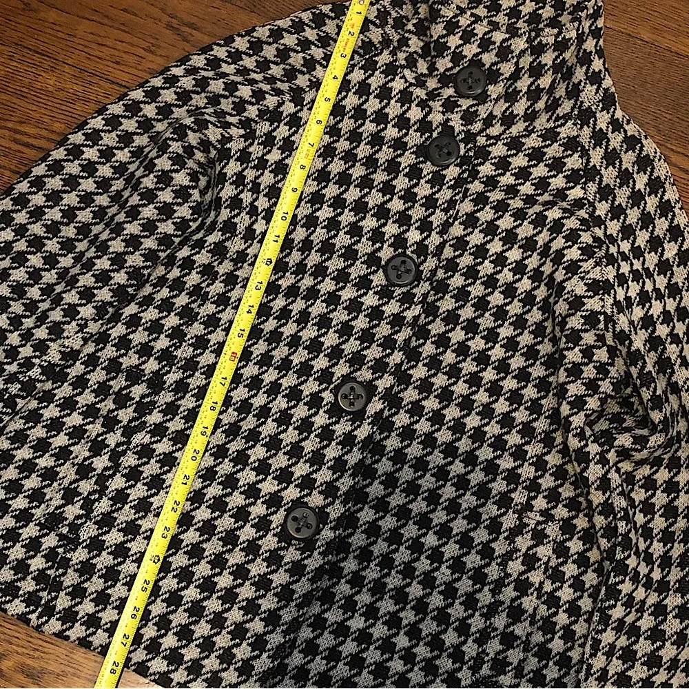 COLDWATER CREEK Black and White Houndstooth Single Breast Cape Coat Sz 1X - Image 6