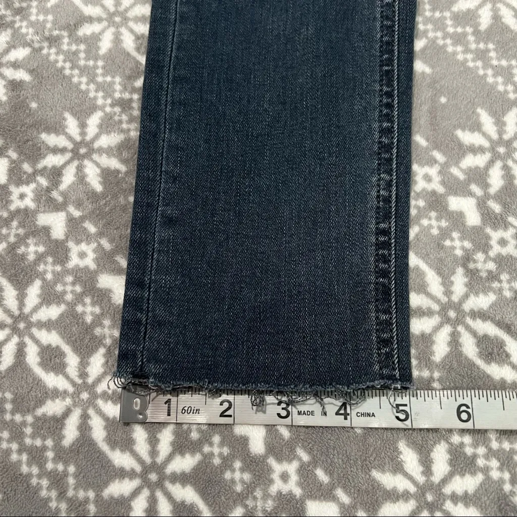 Rag & Bone High Rise Ankle Skinny‎ w/ Raw Hem Distressed In Alec Wash Size 24 - Image 13