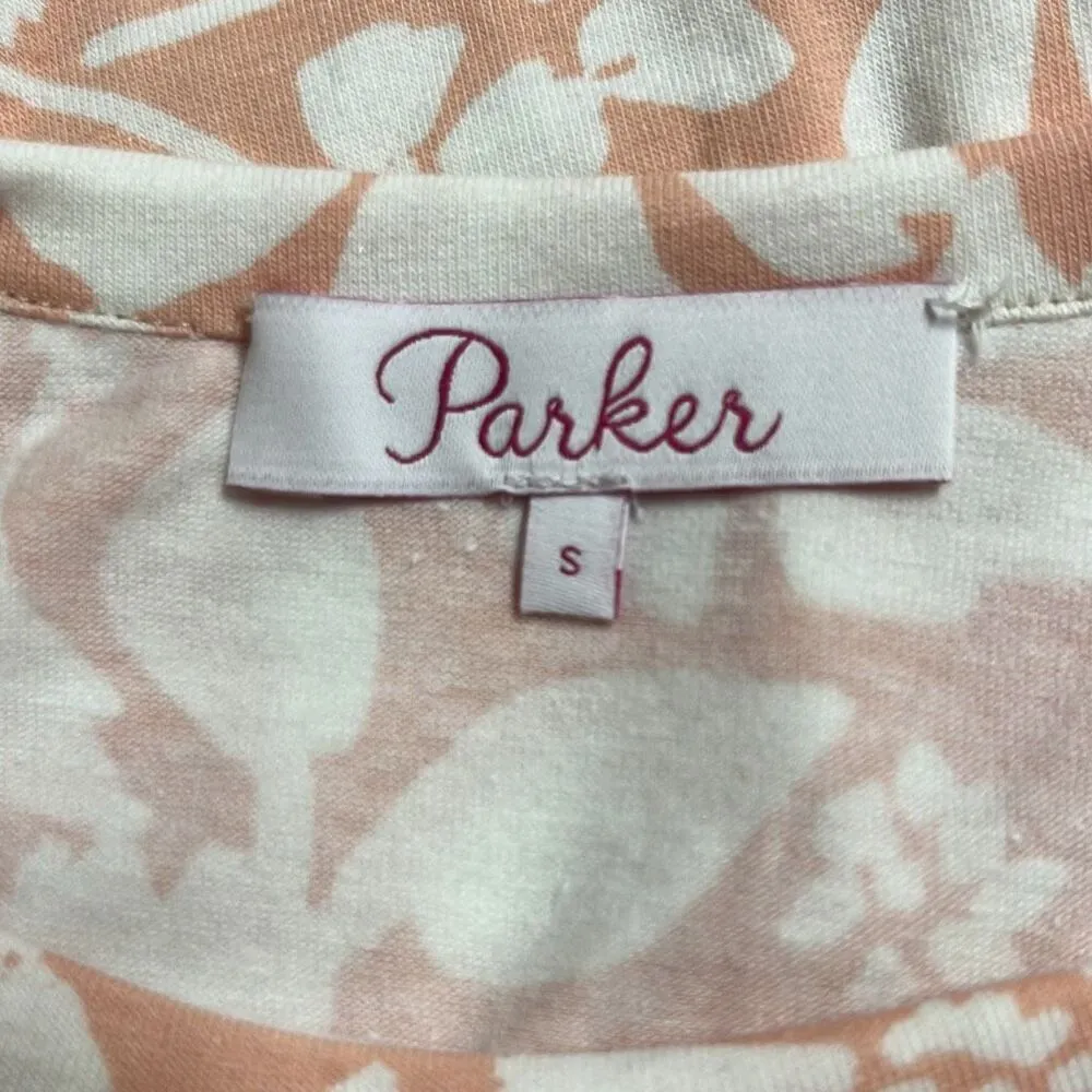 Parker Orange Floral Poppy Top Small Short Puff Sleeves Ruffles NWT $178 MSRP - Image 6