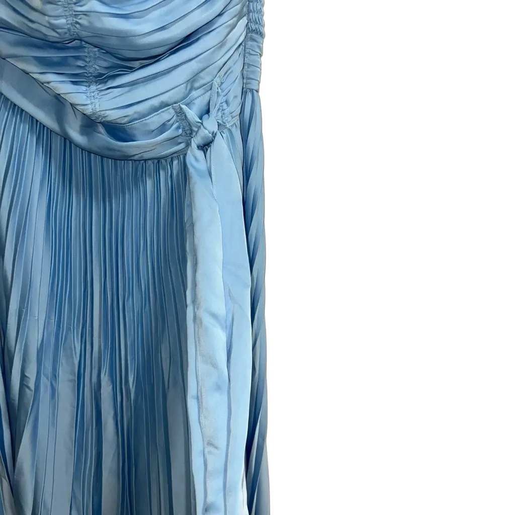 NEW NWT Ramy Brook Fernanda Strapless Pleated Maxi Dress In Misty Blue - Image 7