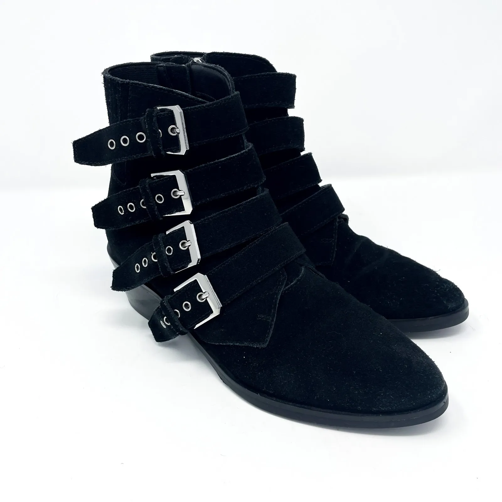 Dolce Vita Black Suede Buckle Ankle Booties Size 6.5 - Image 3