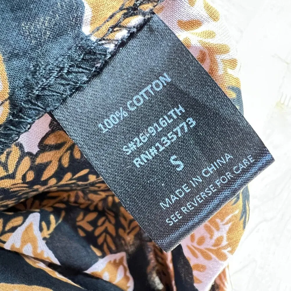 Vici Floral Off-The-Shoulder Puff Sleeve Blouse Pink Black Size Small - Image 7