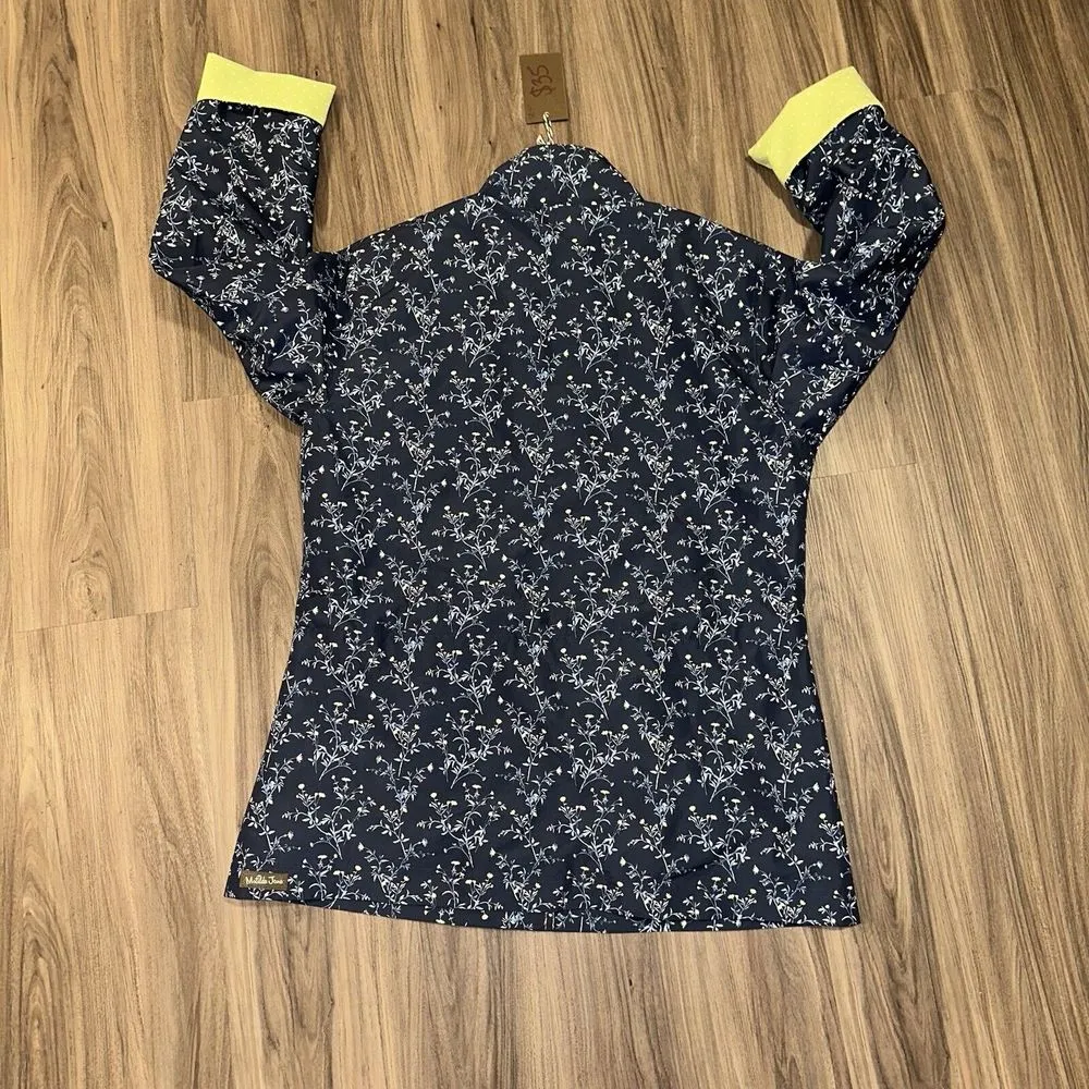 Matilda Jane Brighten The Day Jacket Rain Coat Small Blue Green Floral Dot S NEW - Image 3