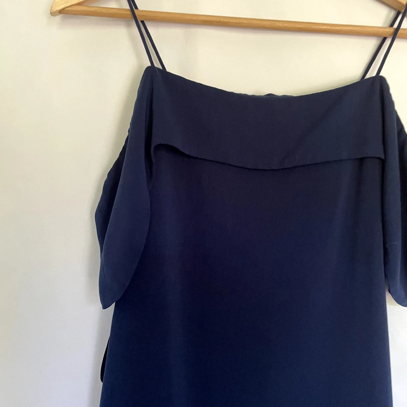 Naked Zebra navy blue summer dress spaghetti straps mini off the shoulder S - Image 2