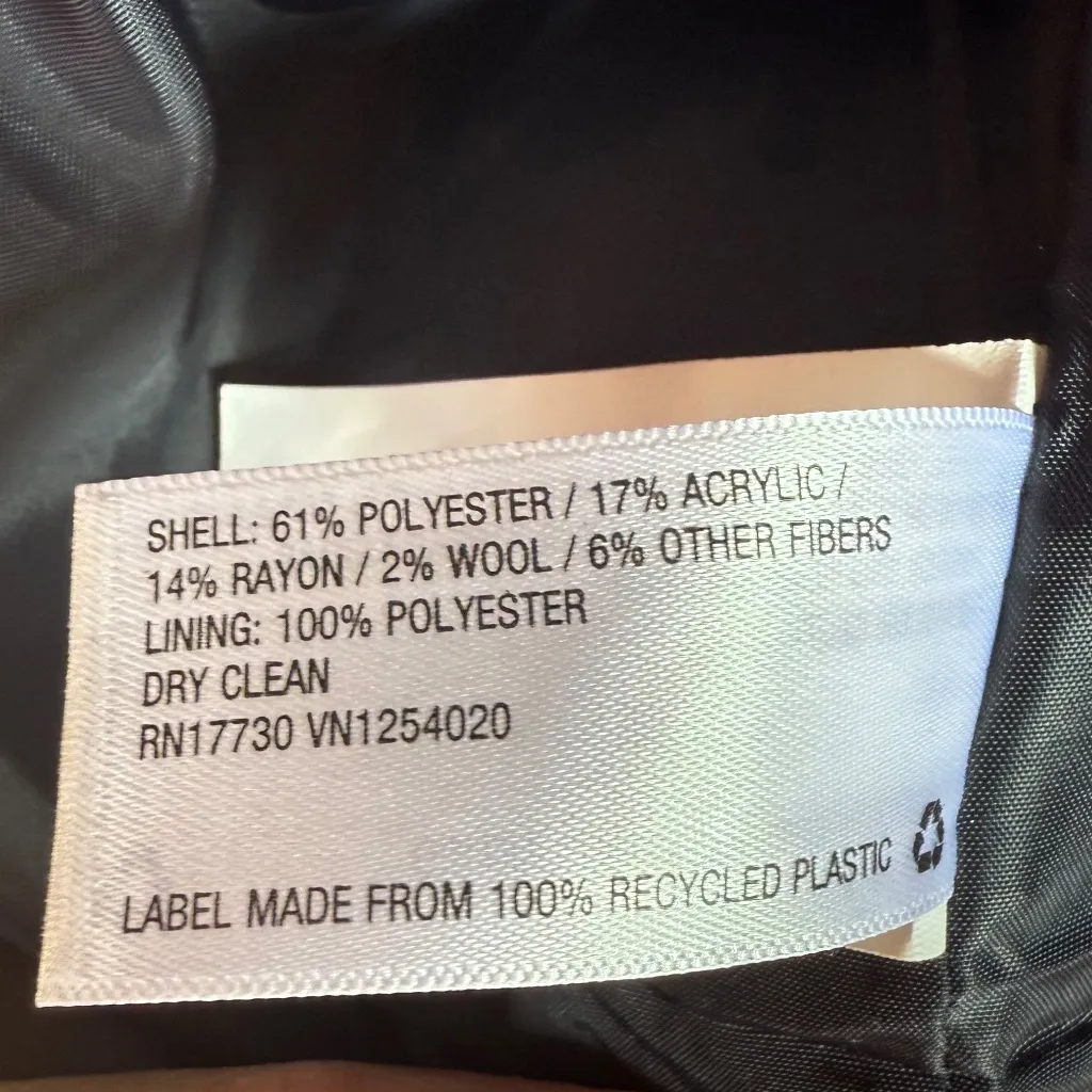 Mossimo Supply Co. Two Tone Geometric‎ Wrap Pea Coat With Oversized Collar Sz M Blue Size M - Image 11