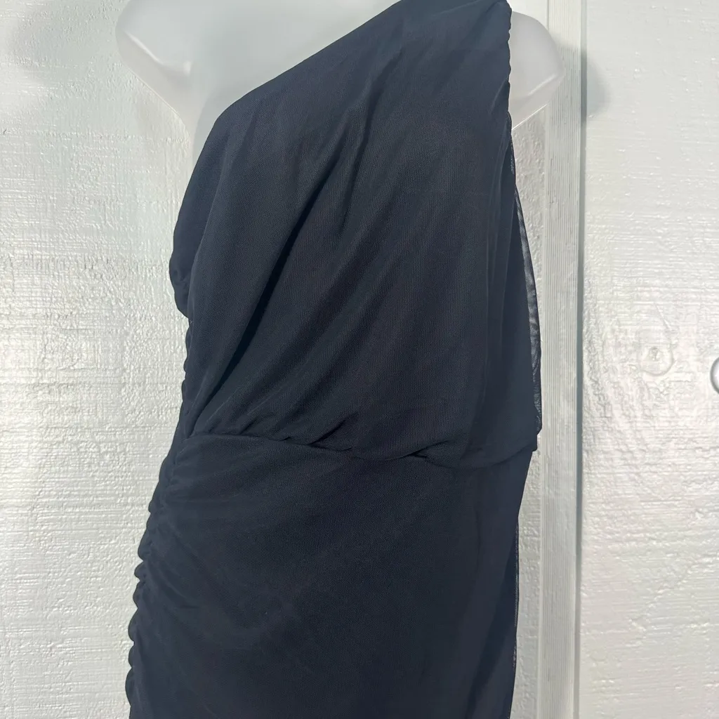 Love X Design Black One Shoulder Ruched  Dress Size XL NWT - Image 5