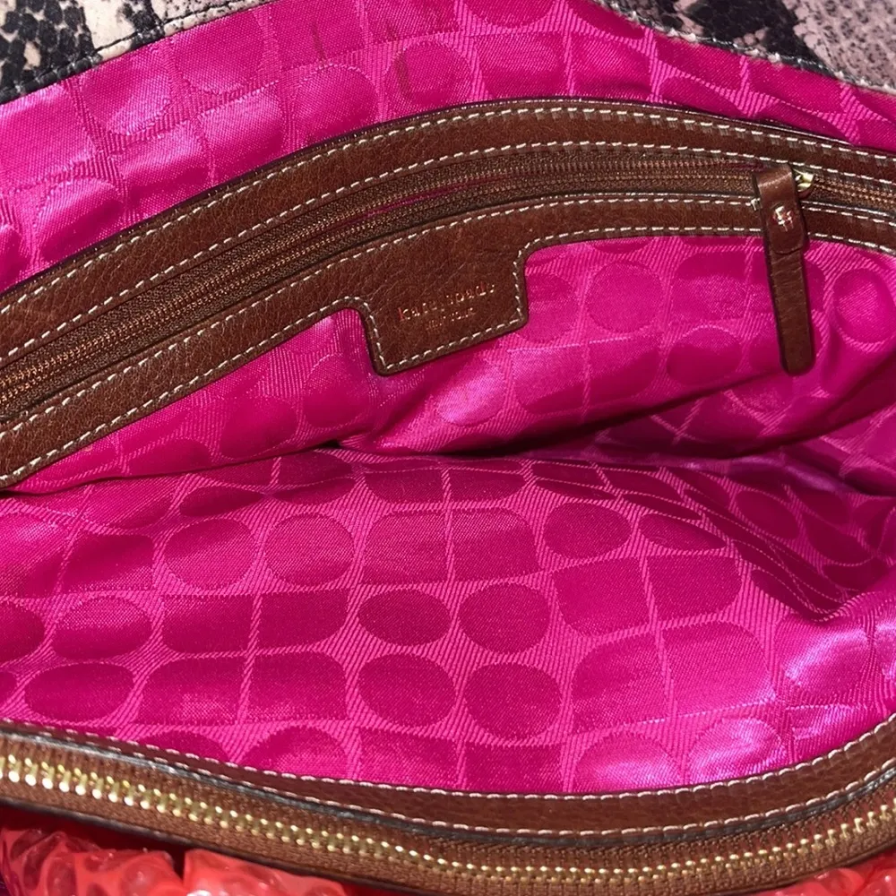 EUC Kate Spade Python Triple Entry Shoulder Handbag Tote - Image 4