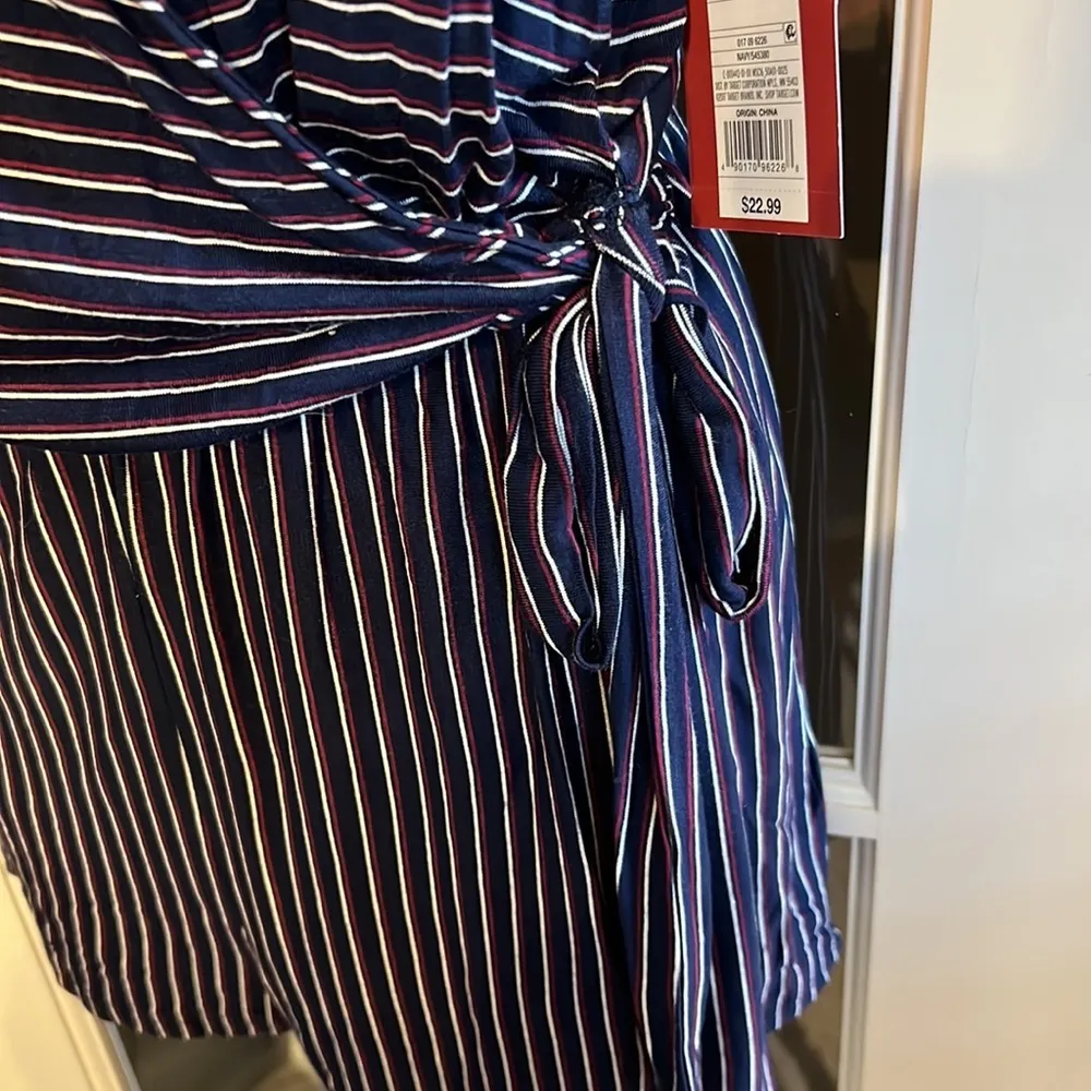 NWT Mossimo Striped Romper Size Small Blue - Image 4