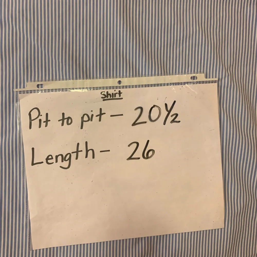 Van Heusen top Size Medium Blue White Stripe Bell Sleeves V cut neck Bohemian - Image 4