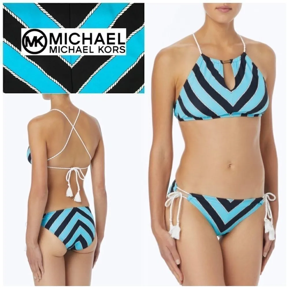 Michael Kors nautical rope stripe bikini. Small. NWT - Image 2