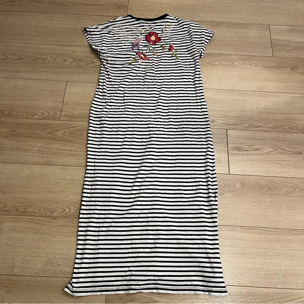 Johnny Was Osaka Relaxed Knit Dress Embroidered Midi Striped Size XS - Image 6