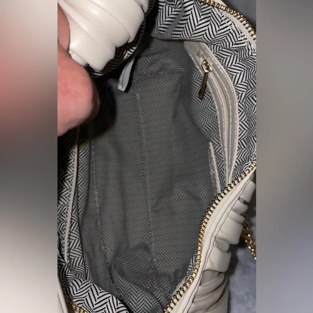 Urban Expressions NWT Knotted Pleated Oatmilk Cream Satchel Crossbody - Image 6