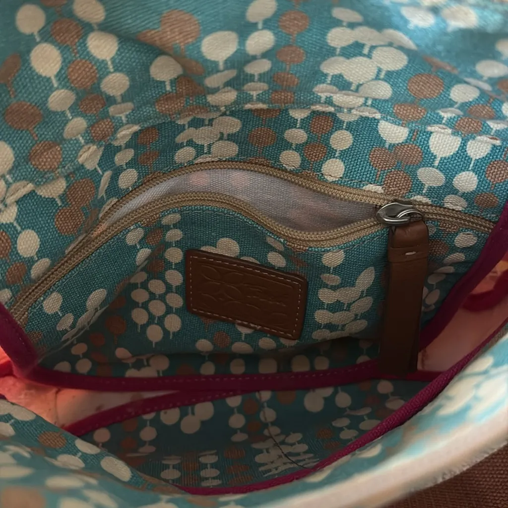 FOSSIL Yellow & Red Coated Canvas Floral Felicity Crossbody Shoulder Bag 11x10 - Image 7