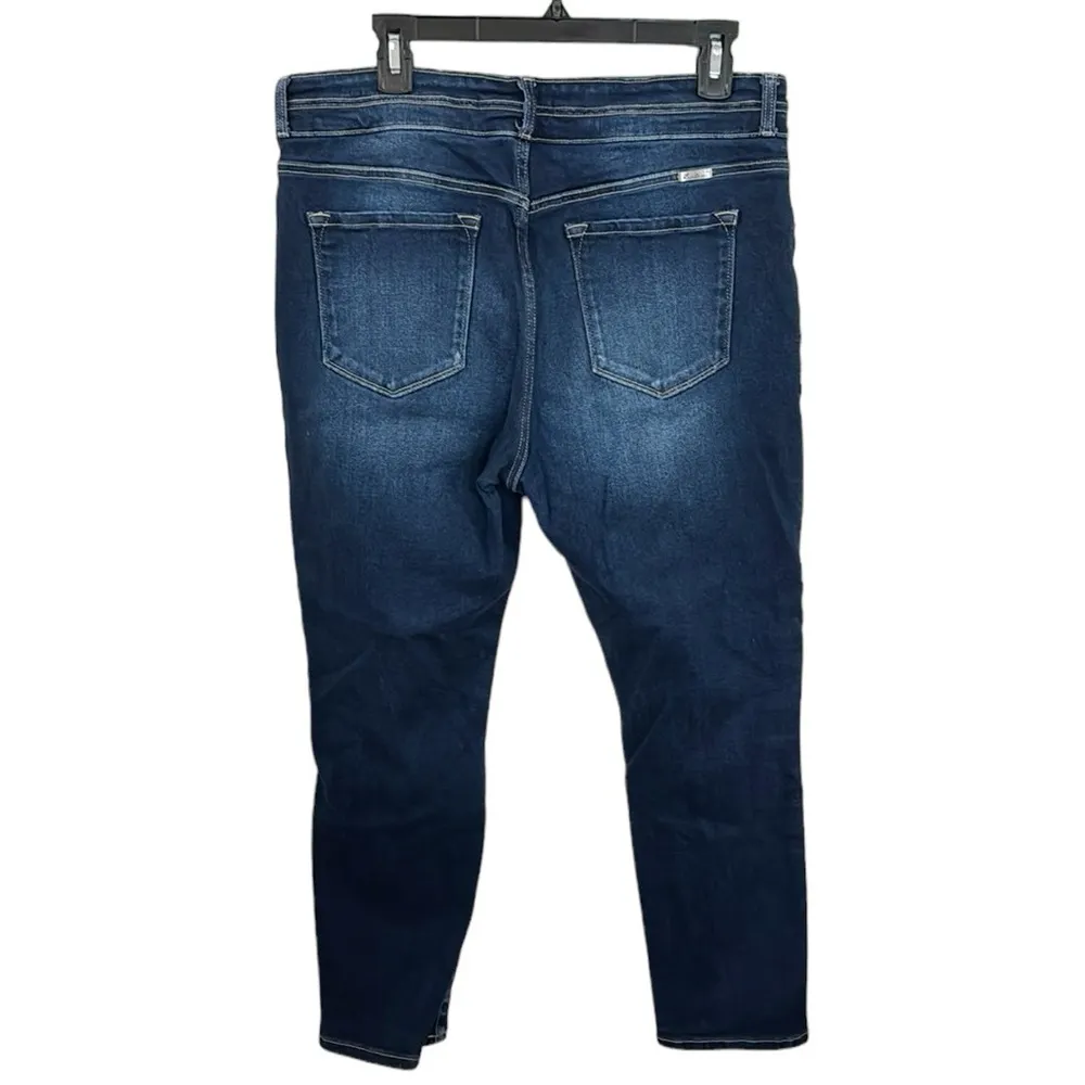 KanCan for Maurices high rise double exposed button distressed crop jeans sz 32 Blue - Image 3