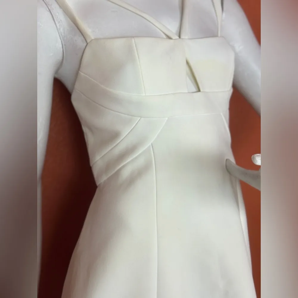 BCBGMAXAZIA white dress short straps cocktail party wedding prom Size 10. E39 - Image 6