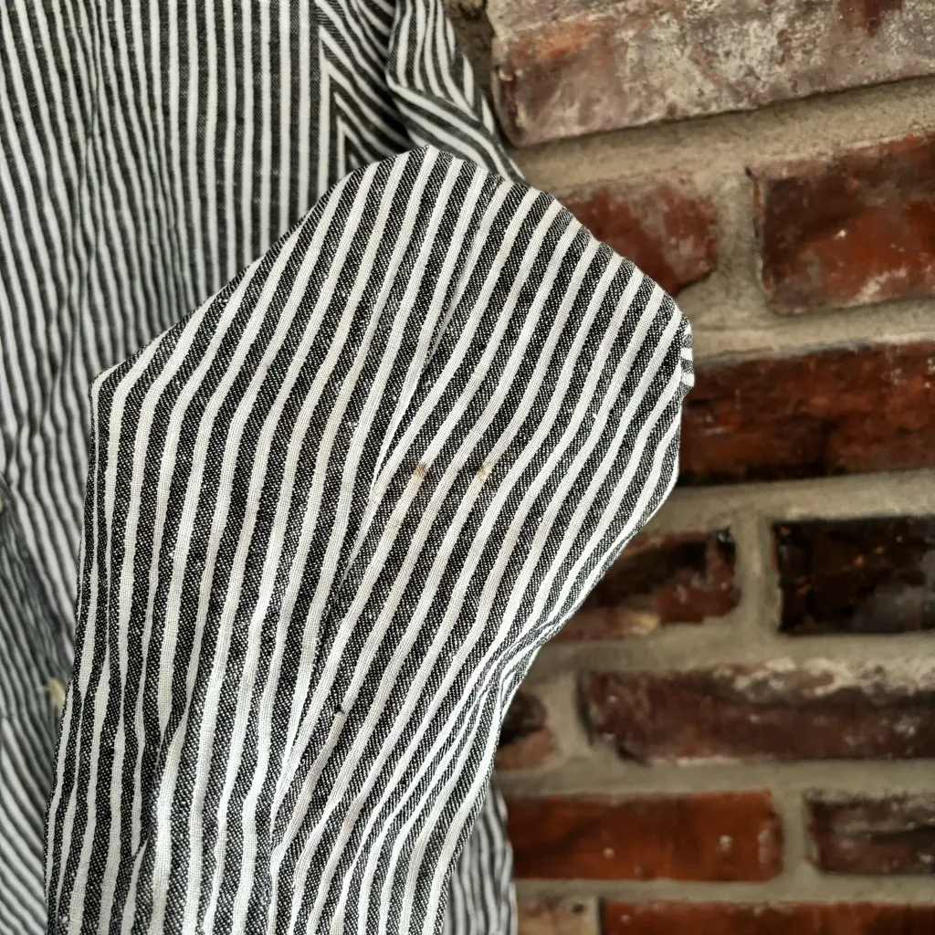 Rosso35 Linen Stripe Lightweight Blazer Gray Size 4 - Image 8