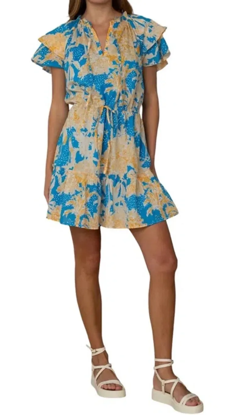 Elizabeth James The Label Tinsley Dress Tropical Toile Resort Vacation Size XS - Image 1