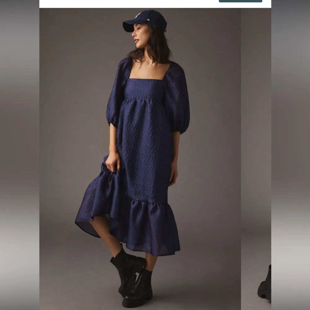 Puff-Sleeve Dress navy iridescent fall party formal boho
Anthropologie $160 - Image 4