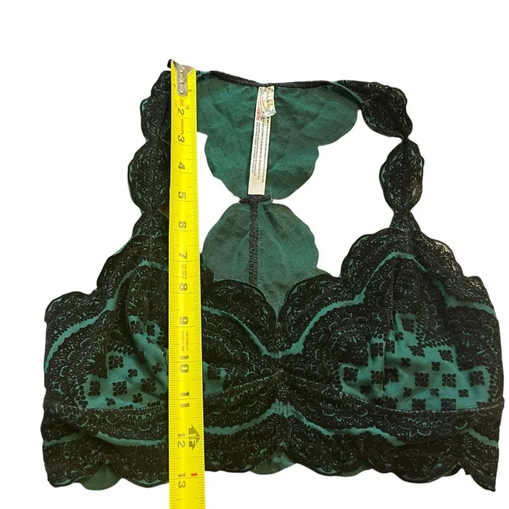 Intimately Free People Velvet Burnout Bralette Size S Boho Festival Fairy Grunge Green - Image 4