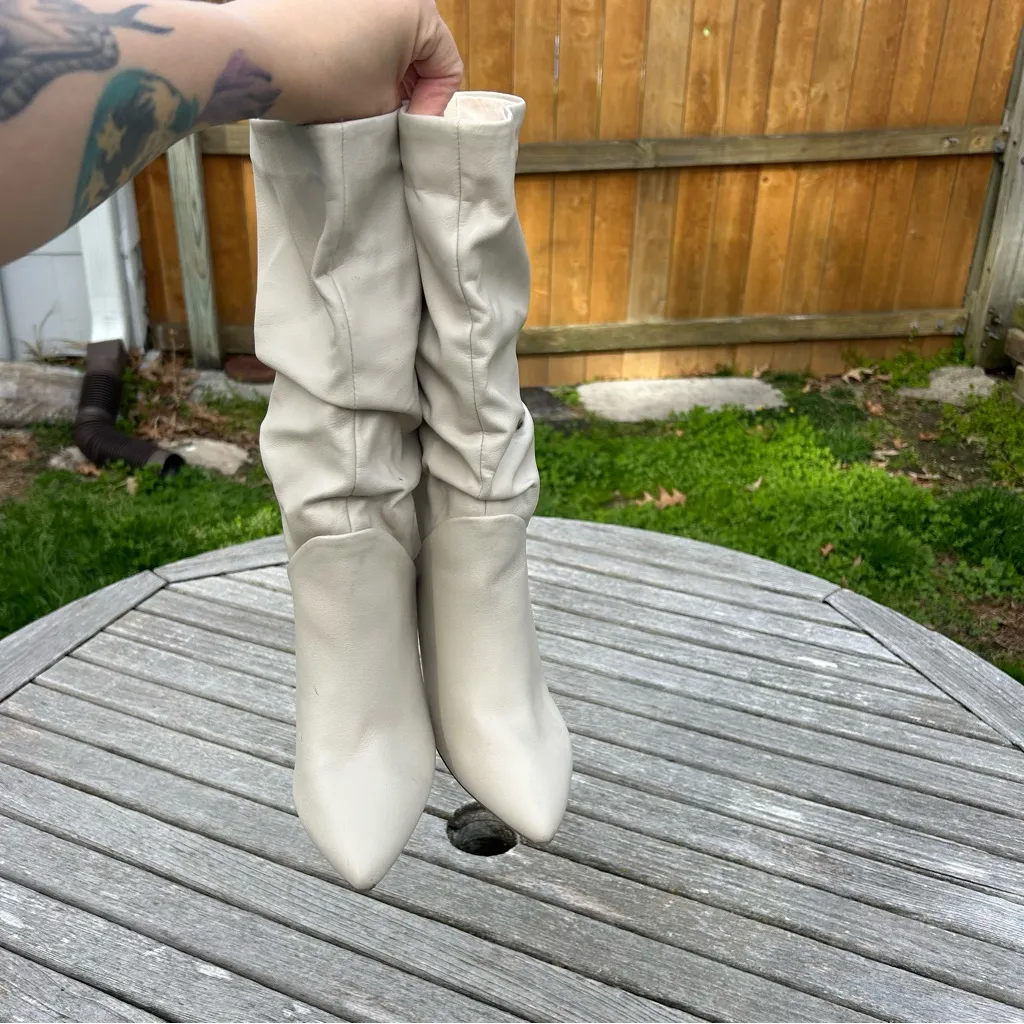 DV DOLCE‎ VITA Women's Wandah Slouch Dress tall Boots Ivory White size 6 - Image 9