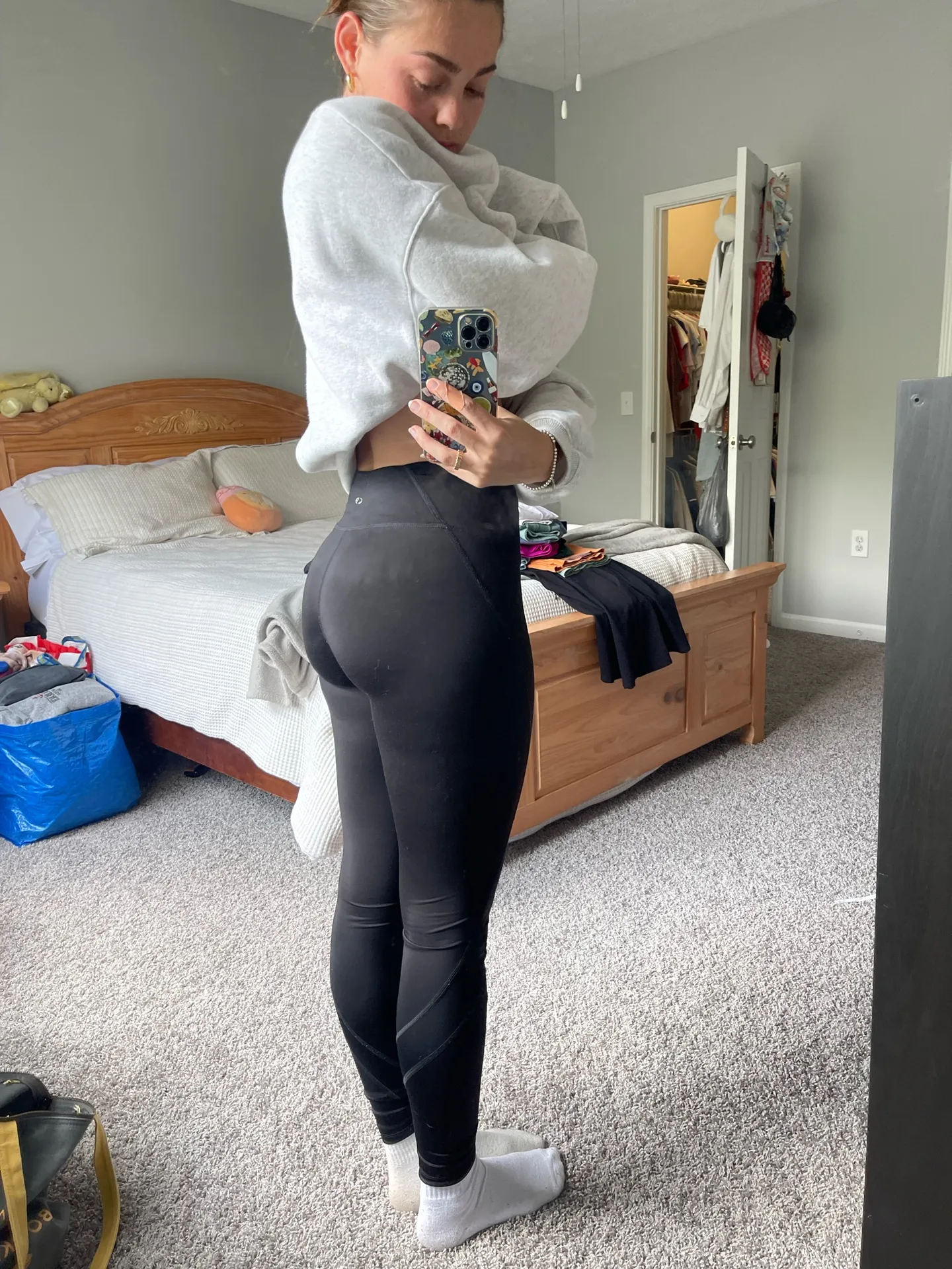 Asics Black leggings mesh section - Image 2