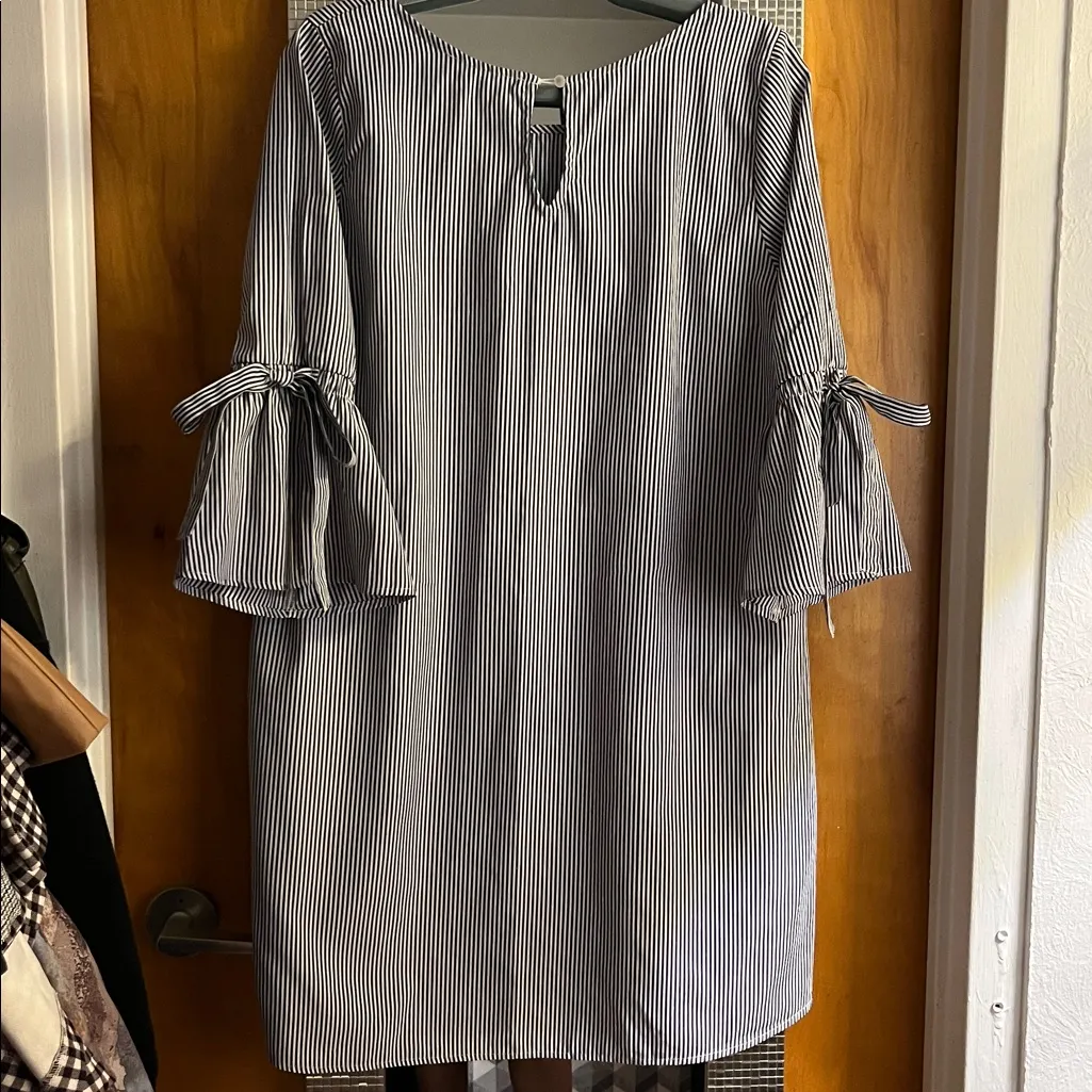 Striped Bell Sleeve Dress - Image 3