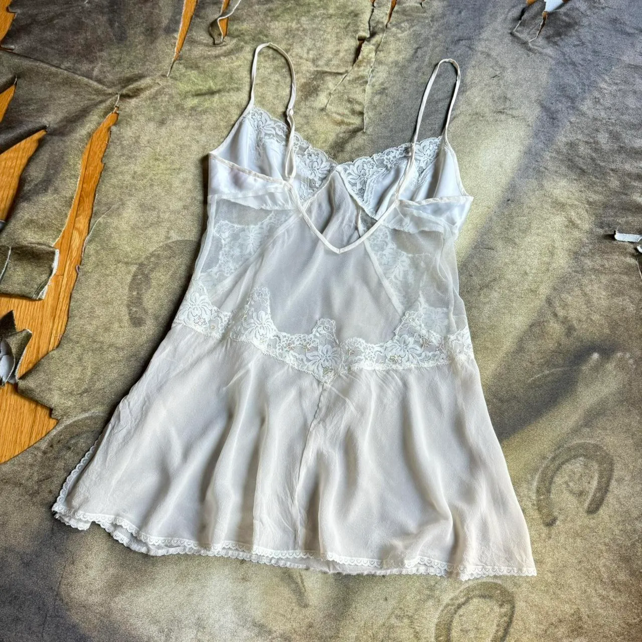 Victoria's Secret White Mesh Lace Mini Dress - Image 4