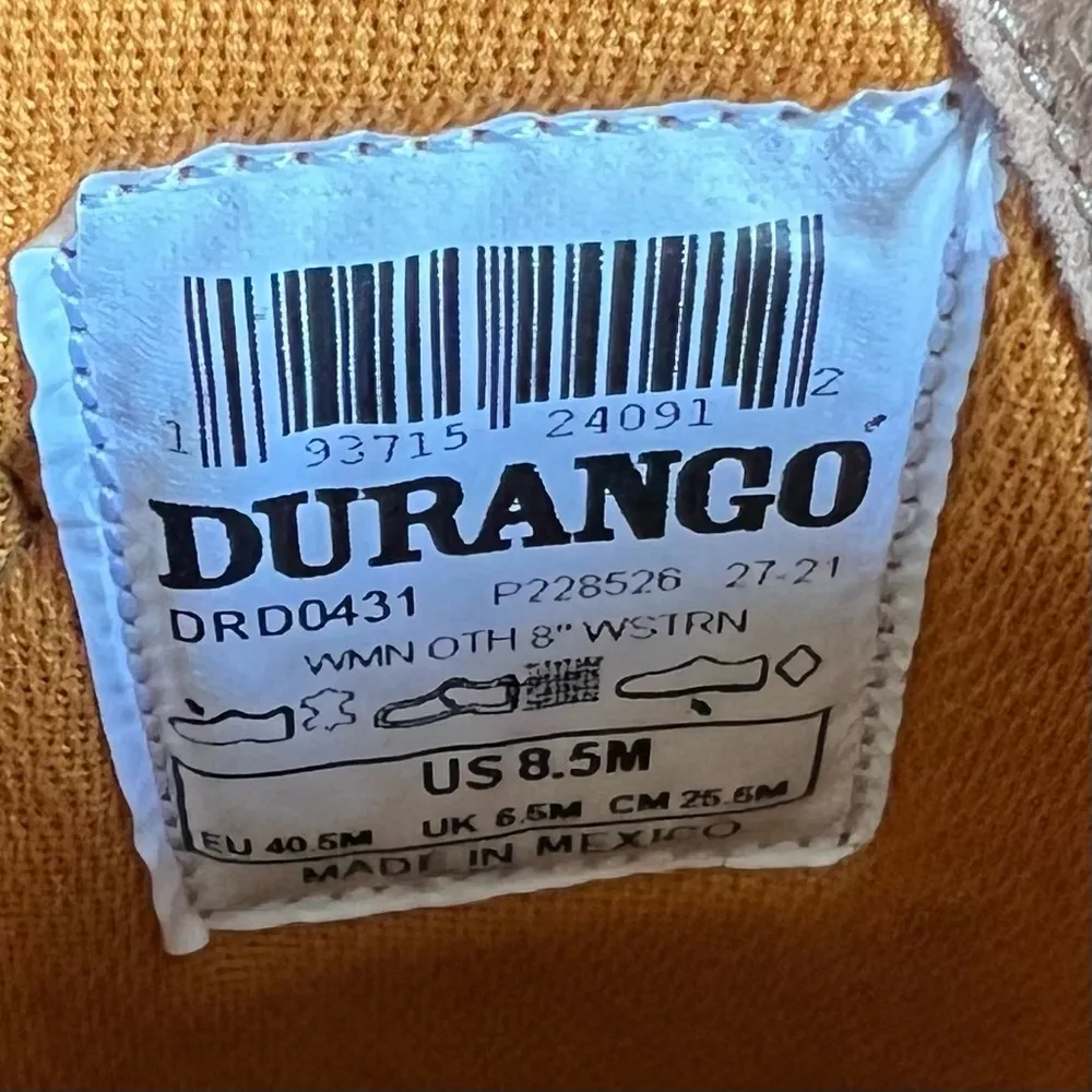 Crush by Durango Women's Vintage Teal Fringe Western Bootie Size 8.5 SKU#24258 - Image 7