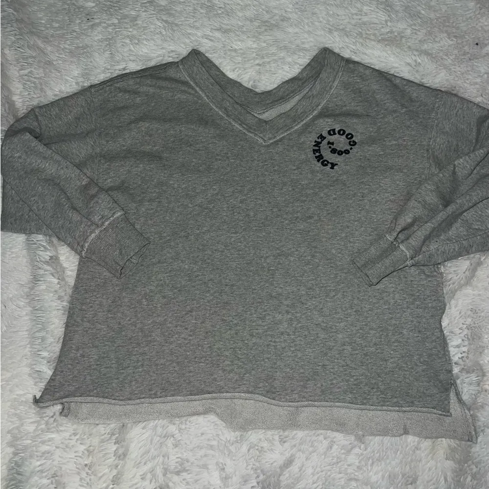 Aerie 1-800- Hood Energy Crewneck V Neck Sweatshirt size Large Graphic - Image 3