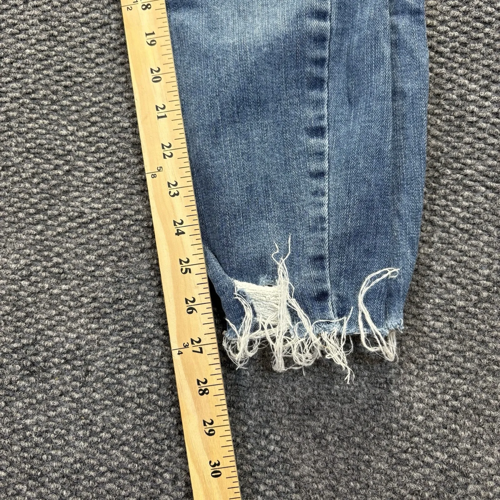 Paige Jeans Womens 27 Blue Hoxton Ankle Skinny Mid Rise Raw Hem Stretch Denim - Image 9