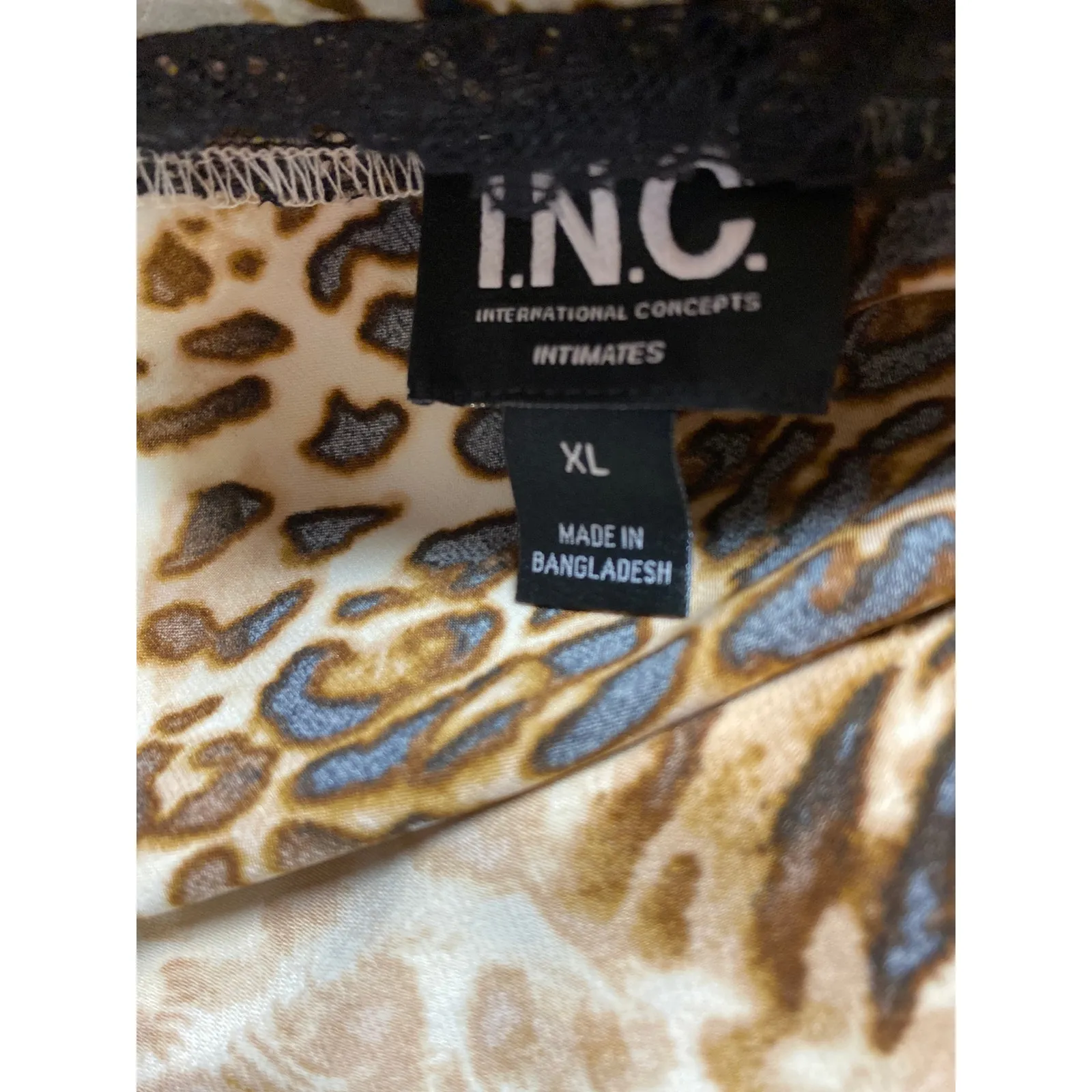 New International Concepts INC Women's XL Brown Black Animal Print Slip Dress - Image 5