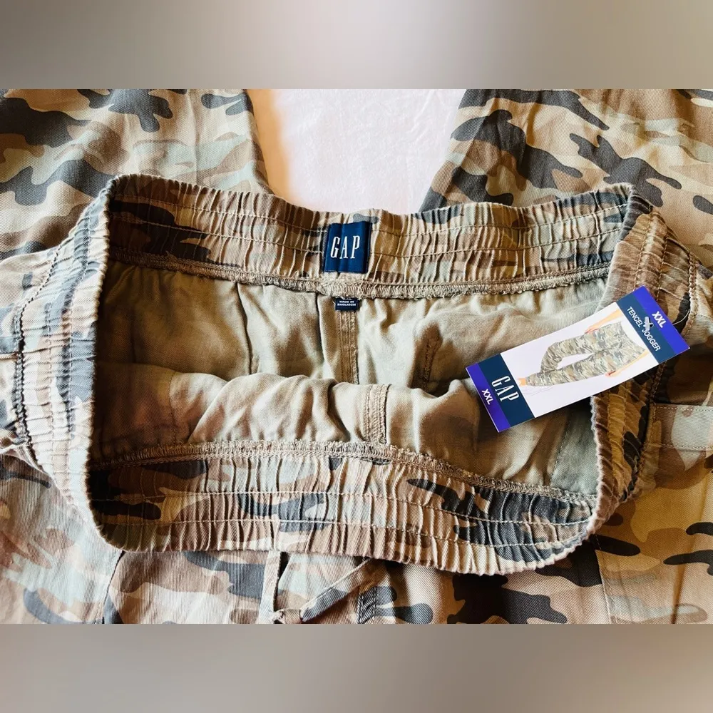 Women’s Tencel Jogger Pants Plus Size XXL, Camo Print Olive Green NWT - Image 4