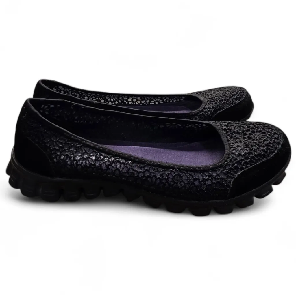 Skechers Womens EZ Flex 2 Sweetpea slip-on ballet flats Shoes Size 8.5 Black - Image 7