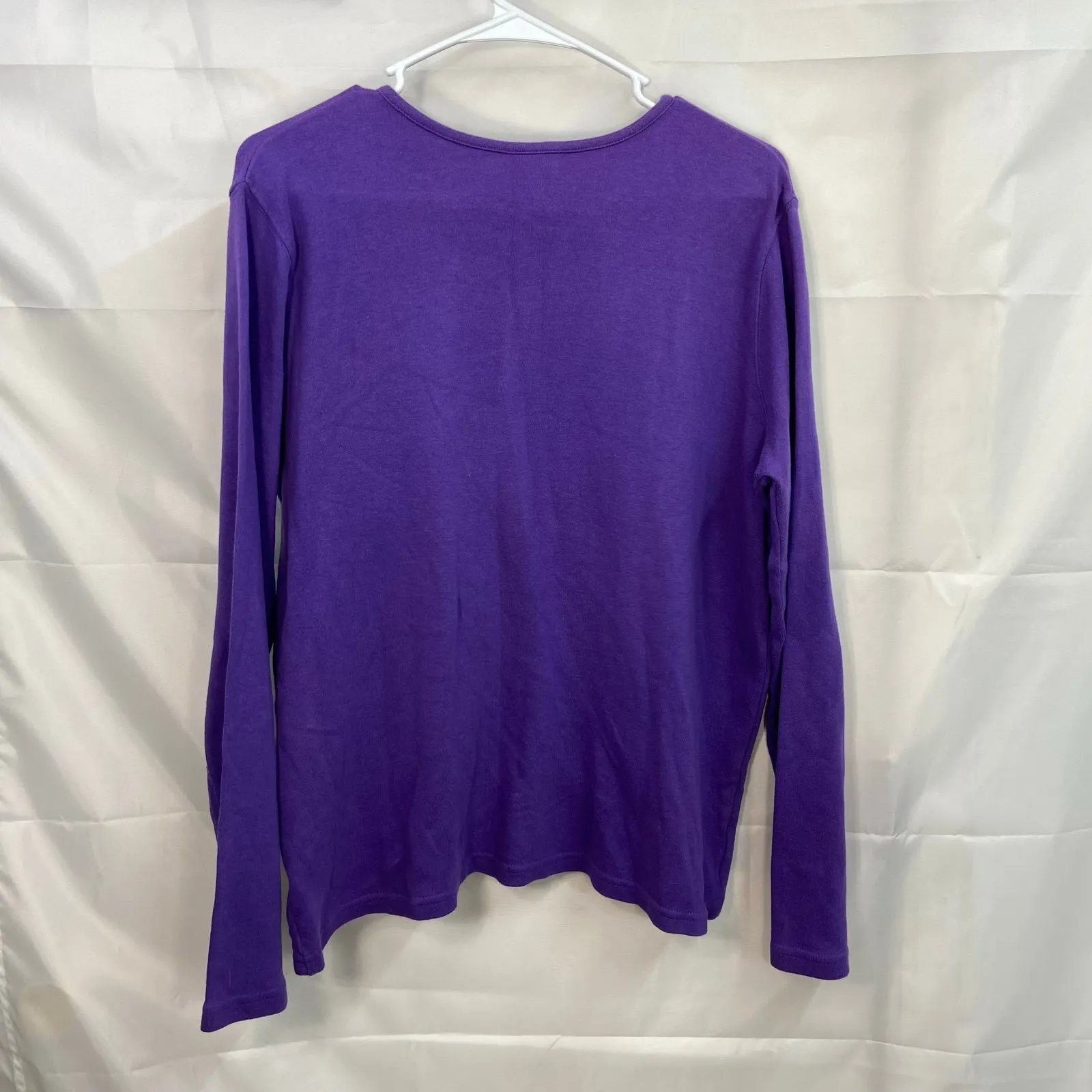 Vintage Las Olas women's purple floral button soft knit cardigan sweater cotton - Image 8