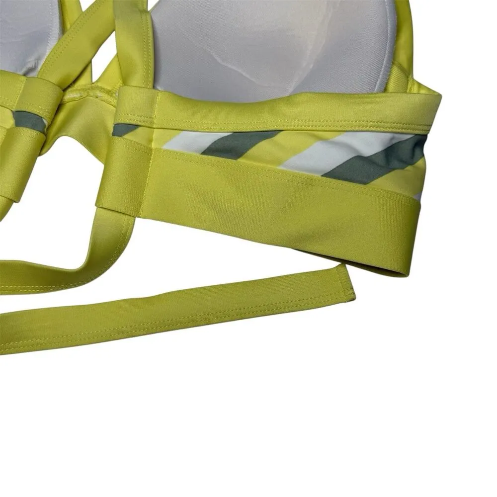 Kona Sol Women's Yellow White Green Stripe Plus Size 1X (16W-18W) Bikini Top NEW - Image 6