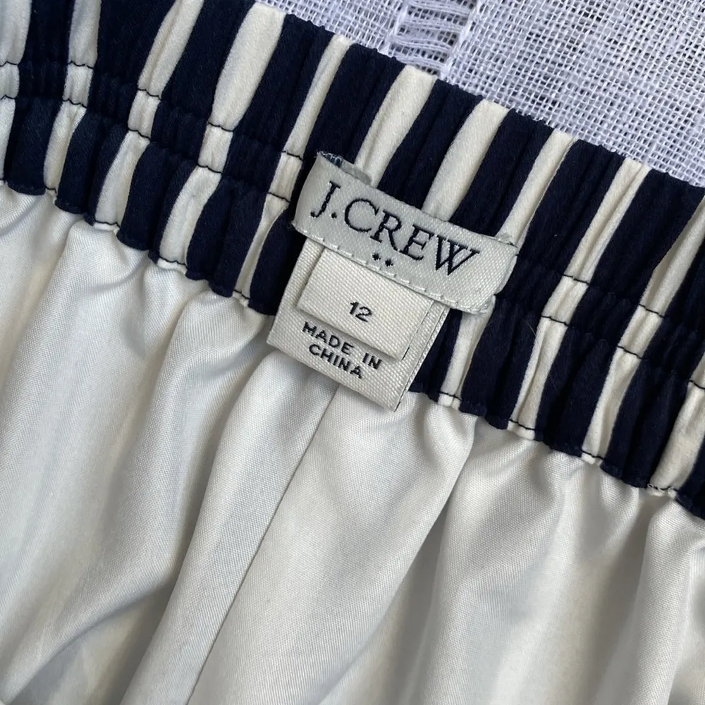 J. Crew Factory navy and white stripped skirt. Blue Size 12 - Image 3