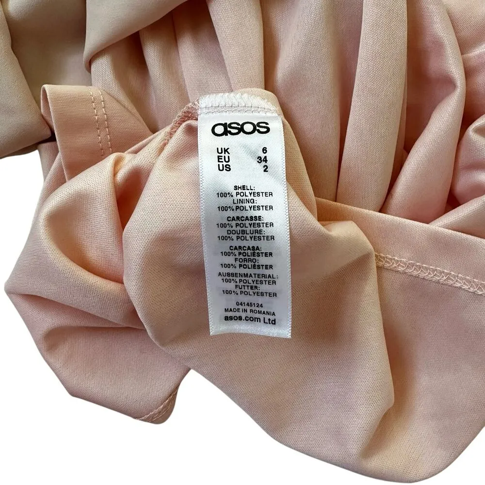 Asos Peach Rhinestone Formal Dress Women Size 2 NWT | 21-18 - Image 7