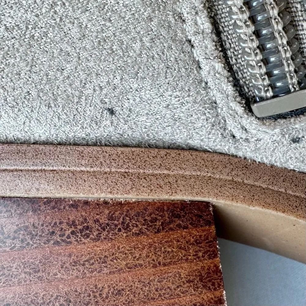 Mimosa Taupe Neutral Suede Ankle Booties Women ZIP Boots 8.5 M NWOT - Image 7