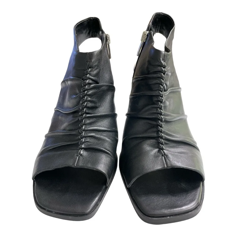 Vince Camuto Jenett Leather
Rouched Front Slingback
Heeled Booties Black 9 1/2M - Image 9