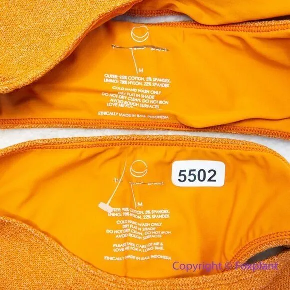 New! Set! In Your Arms Free People Oceanic Bikini Top and bottom orange, size M‎ Orange Size M - Image 10