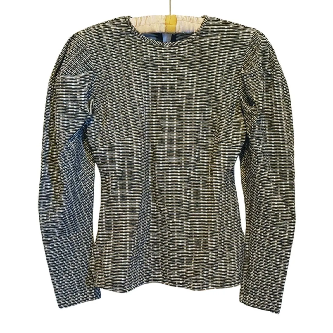 Beaufille Cursa Old Money Textured Knit Puff Sleeve Blouse Small Green Academia - Image 4