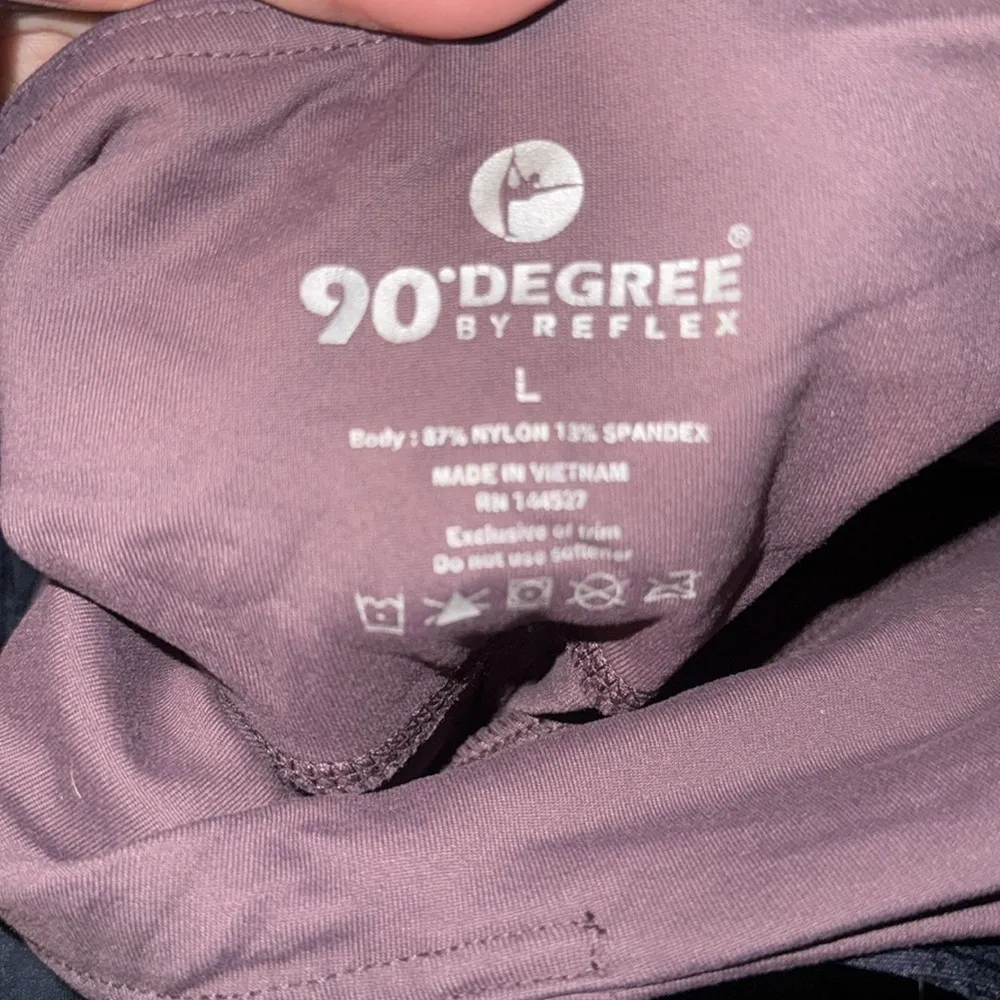 Set of 3 90 degree legging navy/purple/shiny green size L Blue Size L - Image 6